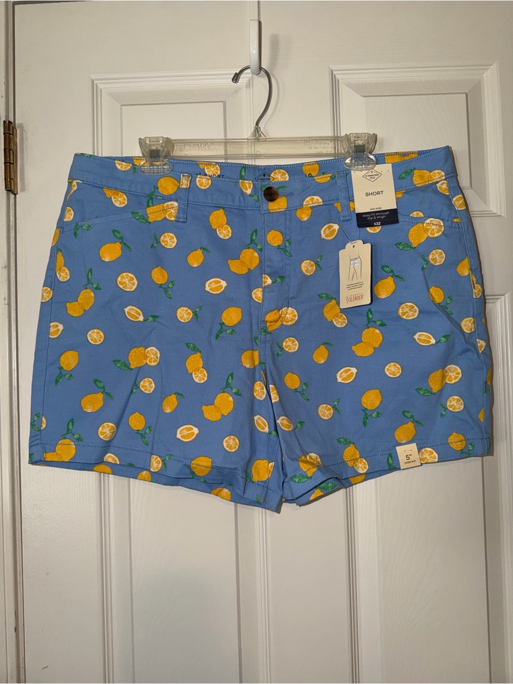 St. John's Bay Blue Lemon Print Shorts
